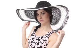 Girl wearing a Black Hat