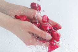 Rose petals Hand Washing