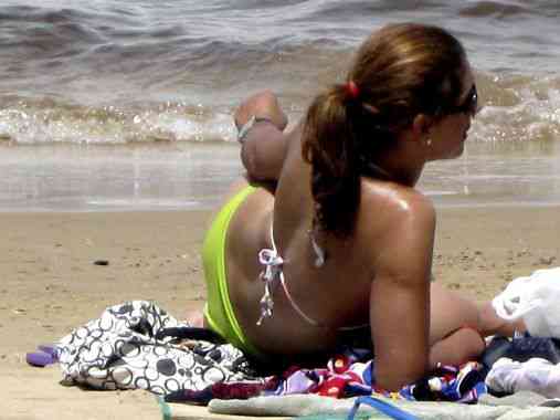 Woman getting suntan