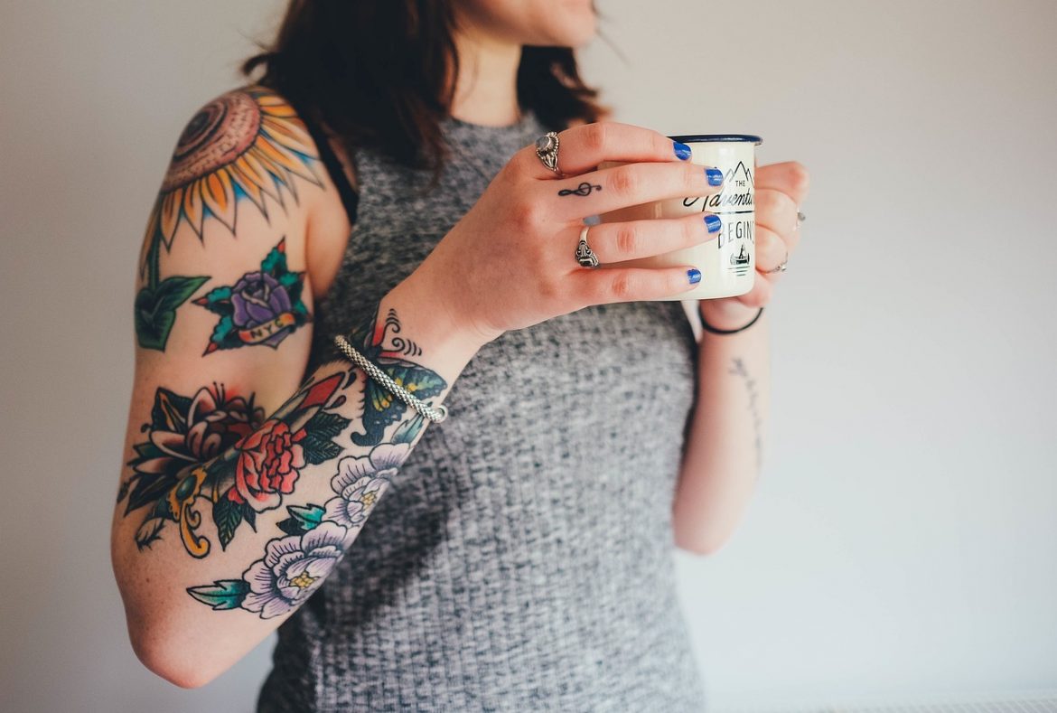 a girl with tattoo